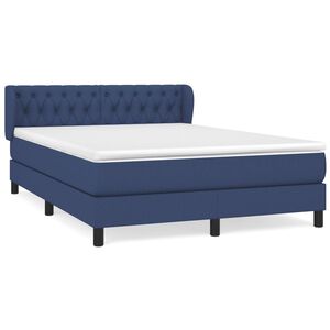 vidaXL Posteľn&yacute; r&aacute;m boxspring s matracom modr&yacute; 140x200 cm l&aacute;tka