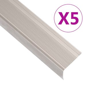vidaXL Schodov&eacute; li&scaron;ty v tvare L 5 ks hlin&iacute;k 90 cm champagne