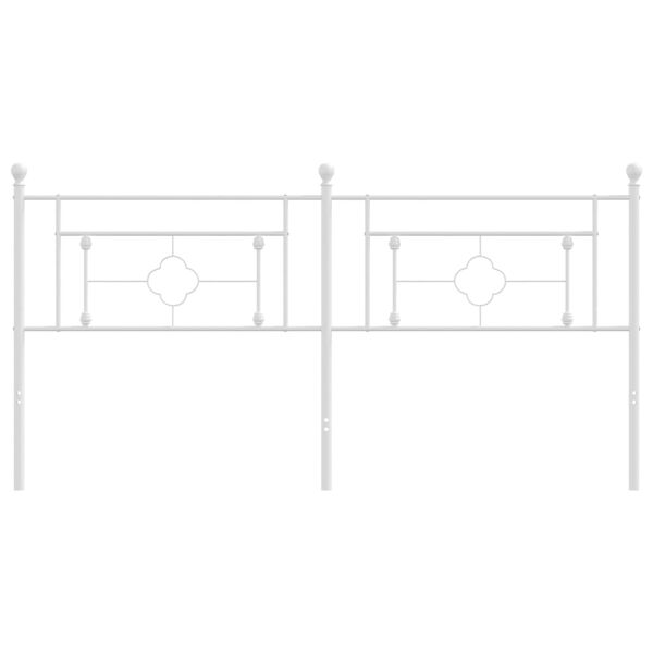 vidaXL Kovové čelo postele, biele 180 cm
