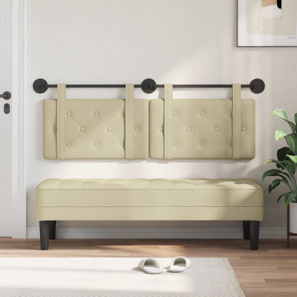 vidaXL Z&aacute;vesn&aacute; Čel&aacute; N&aacute;stenn&yacute; Kr&eacute;mov&aacute; 130 x 55 x 5 cm Umel&aacute; koža