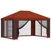 vidaXL Alt&aacute;nok so stenami 4 &times; 3 m Tehlov&aacute; Polyester a oceľ 190 gsm