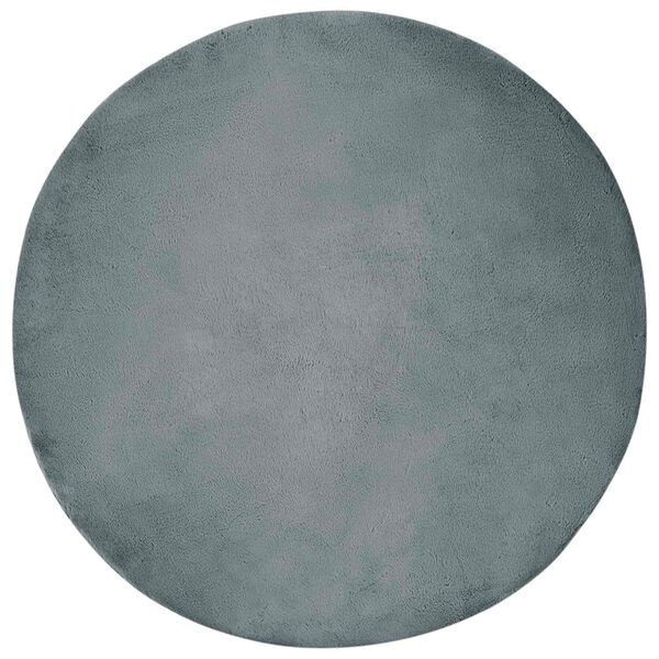 vidaXL Koberec z umelej kr&aacute;likovej kožu&scaron;iny Olite Antracit &Oslash; 80 cm