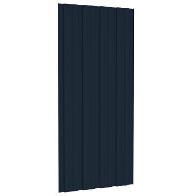 vidaXL Strešné panely 12 ks pozinkovaná oceľ antracitové 100x45 cm