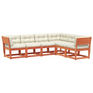 vidaXL 6-dielna z&aacute;hrad. sedacia s&uacute;prava vank&uacute;&scaron;e voskov&aacute; hned&aacute; borovica