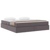 vidaXL Postel s &uacute;ložn&yacute;m prostorem a matrac&iacute; s matracmi 2 pcs Siv&aacute; Koža