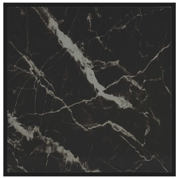 vidaXL Konferenčn&yacute; stol&iacute;k, čierny 80x80x35 cm, tvrden&eacute; sklo