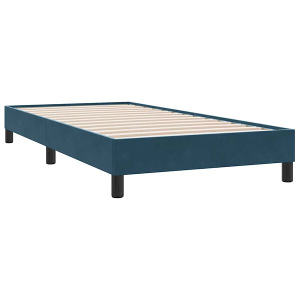 vidaXL Box Spring Posteľ bez matraca Tmavomodr&aacute; 80x210 cm Zamat