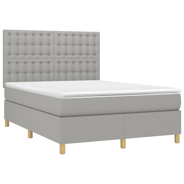 vidaXL Boxspring posteľ s matracom bledosiv&aacute; 140x200 cm l&aacute;tka