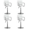 vidaXL Otočn&eacute; jed&aacute;lensk&eacute; stoličky 4 ks biele umel&aacute; koža