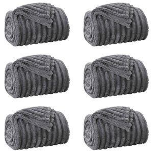 vidaXL Prikr&yacute;vky na hodenie 6 ks Tmavosiv&aacute; 200 x 150 cm 4.75 kg Fl&iacute;s