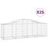 vidaXL Obl&uacute;kov&yacute; gabionov&yacute; k&ocirc;&scaron; 25 ks 200x50x60/80 cm pozinkovan&eacute; železo