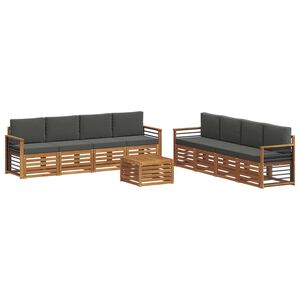 vidaXL S&uacute;pravy pohoviek s vank&uacute;&scaron;om 9 pcs Pr&iacute;rodn&aacute; a antracitov&aacute;