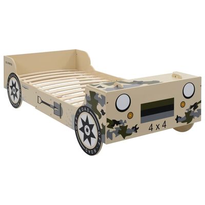 vidaXL Detská posteľ v dizajne terénneho auta 90x200 cm maskáčová