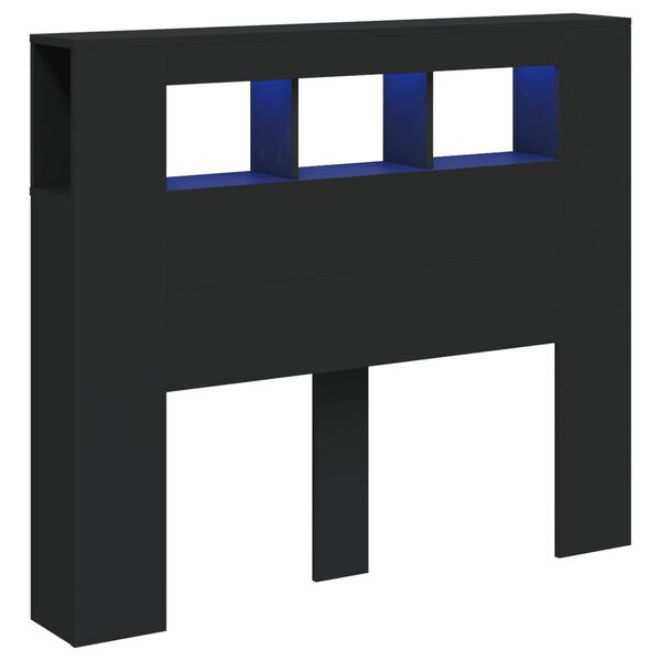 vidaXL Čelo s LED čierne 120x18,5x103,5 cm kompozitn&eacute; drevo