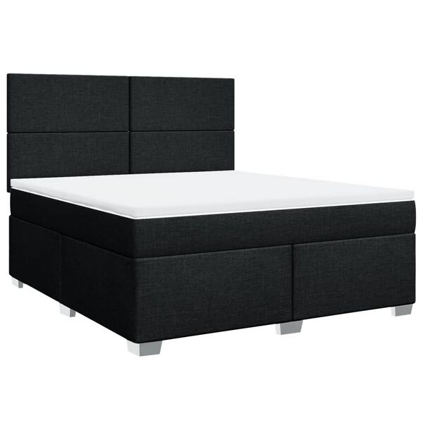 vidaXL Posteľn&yacute; r&aacute;m boxspring s matracom čierny 180x200 cm l&aacute;tka