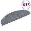 vidaXL Schodov&eacute; rohože, samolepiace, 15 ks, 65x21x4 cm, svetlosiv&eacute;, polkruhov&eacute;, veľk&eacute;