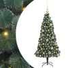 vidaXL Umel&yacute; predsvetlen&yacute; vianočn&yacute; stromček s guľami Zelen&aacute; 120 cm PET