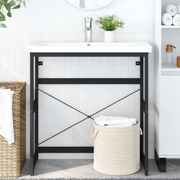 vidaXL R&aacute;m na um&yacute;vadlo čierny 79x38x83 cm železo