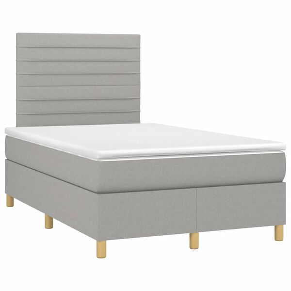 vidaXL Boxspring posteľ s matracom bledosiv&aacute; 120x190 cm l&aacute;tka