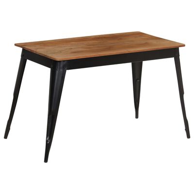 vidaXL Jedálenský stôl z masívneho akáciového dreva a ocele 120x60x76 cm