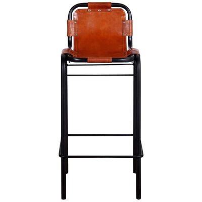 vidaXL Barové stoličky 2 ks, pravá koža