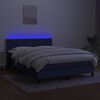 vidaXL Posteľ boxsping s matracom a LED modr&aacute; 140x190 cm l&aacute;tka