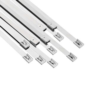 vidaXL Viazac&iacute; p&aacute;s na k&aacute;ble 12 ks 7,9 x 450 mm Strieborn&aacute;