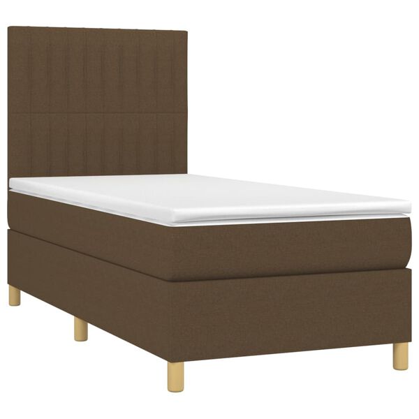 vidaXL Boxspring posteľ s matracom tmavohnedá 90x190 cm látka