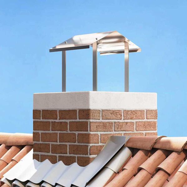 vidaXL Komínový kryt Strieborná 40 x 40 x 37.5 cm Nerezová oceľ