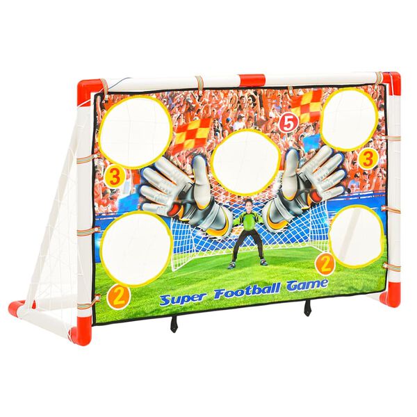 vidaXL Sada detsk&yacute;ch futbalov&yacute;ch br&aacute;nok so stenou 120x51x77,5 cm