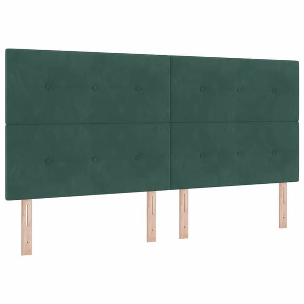 vidaXL Posteľ s pružinov&yacute;m r&aacute;mom Tmavozelen&aacute; 200 x 200 cm Zamat