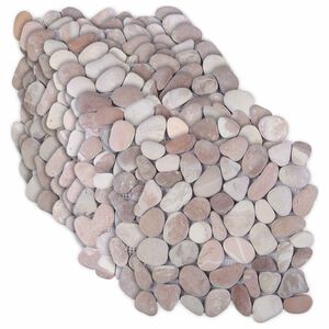 vidaXL Kamenn&eacute; dlaždice B&eacute;žov&aacute; a svetloružov&aacute; 30 x 30 cm Riečny &scaron;trk