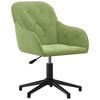 vidaXL Otočná kancelárska stolička bledozelená zamatová