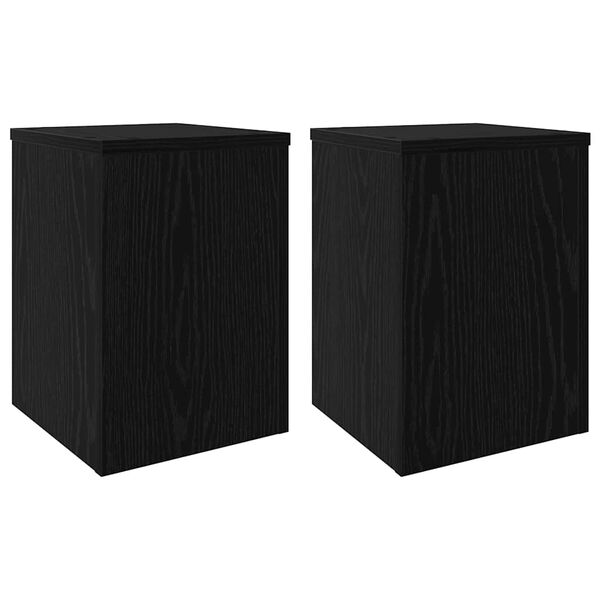 vidaXL Stojan na rastliny 2 pcs Čierny dub 25 x 25 x 35 cm