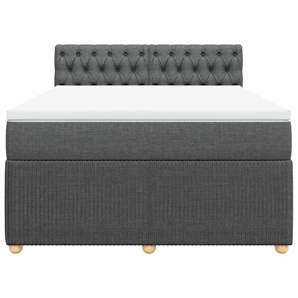 vidaXL Boxspring posteľ s matracom tmavosiv&aacute; 140x200 cm l&aacute;tka