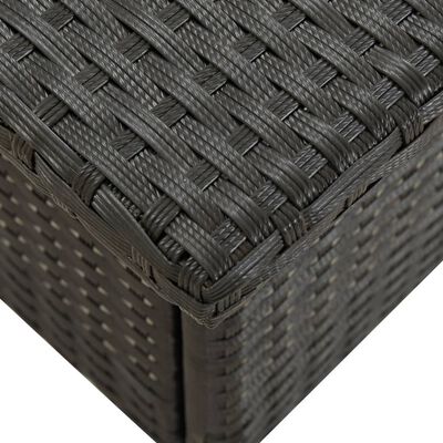 vidaXL Čajový stôl čierny 50x50x47 cm polyratanový