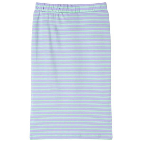 Detská rovná sukňa s pruhmi žiarivá mätová 116