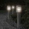 vidaXL Vonkaj&scaron;ia stojaca lampa strieborn&aacute; 60 cm nehrdzavej&uacute;ca oceľ