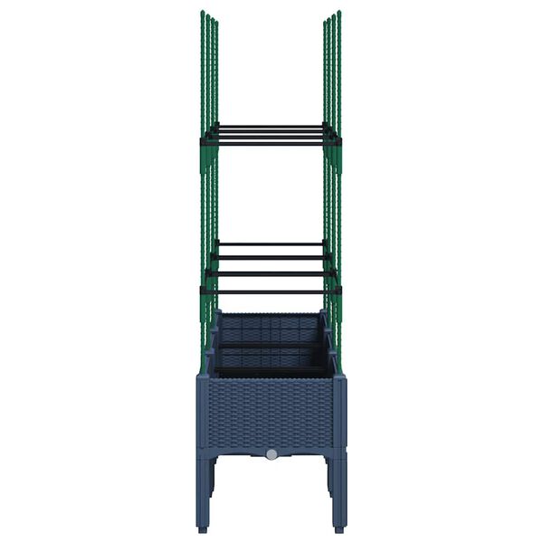 vidaXL Záhradný kvetináč s mriežkou, modrosivý 120x40x142,5 cm, PP