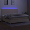 vidaXL Posteľ boxsping s matracom a LED kr&eacute;mov&aacute; 200x200 cm l&aacute;tka