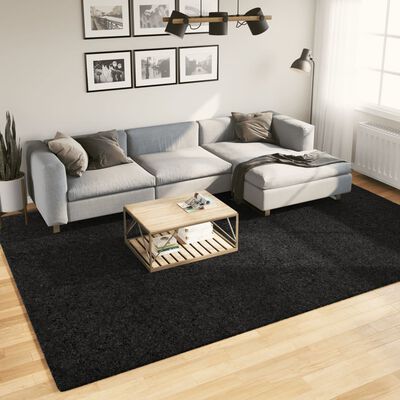 vidaXL Shaggy koberec PAMPLONA, vysoký vlas, moderný, čierny 240x340cm