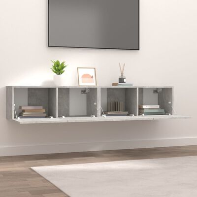 vidaXL TV stolíky 2 ks betónovo-sivé 80x30x30 cm spracované drevo