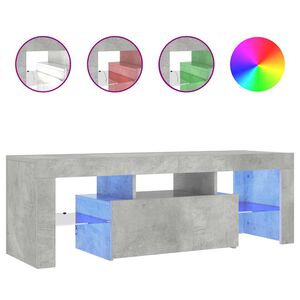 vidaXL TV skrinka s LED svetlami bet&oacute;nov&aacute; siv&aacute; 120x35x40 cm