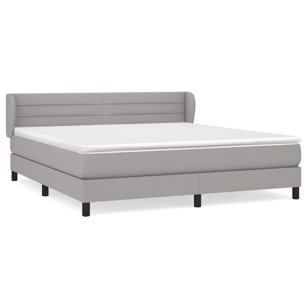 vidaXL Boxspring posteľ s matracom svetlosiv&aacute; 100x200 cm l&aacute;tka