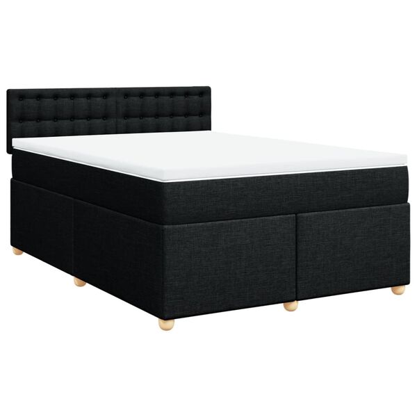 vidaXL Posteľný rám boxspring s matracom čierny 140x200 cm látka