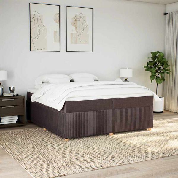 vidaXL Boxspring posteľ s matracom tmavohned&aacute; 200x200 cm l&aacute;tka