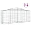 vidaXL Obl&uacute;kov&eacute; gabionov&eacute; ko&scaron;e 14 ks 200x50x80/100 cm pozink. železo