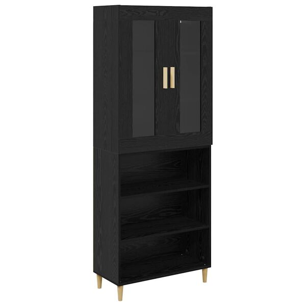 vidaXL Highboard Čierny dub 69,5 x 34 x 180 cm