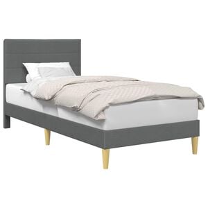vidaXL R&aacute;m postele s čelnou doskou Tmavosiv&aacute; 90 x 190 cm L&aacute;tka
