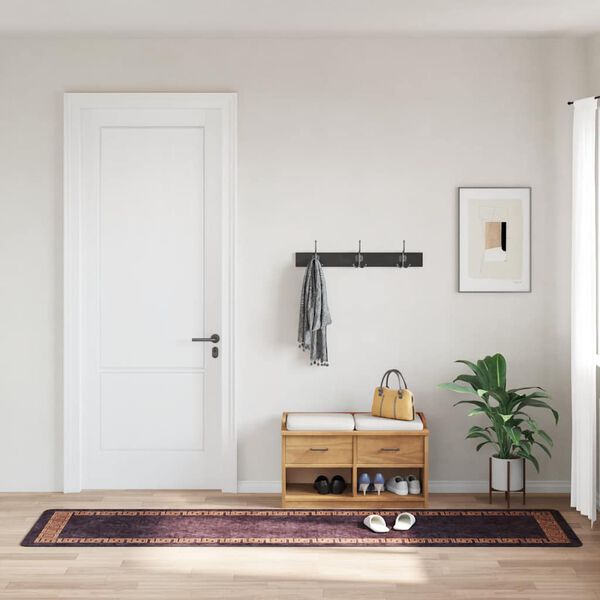 vidaXL Prateľn&yacute; koberec 80x300 cm čierno-zlat&yacute;